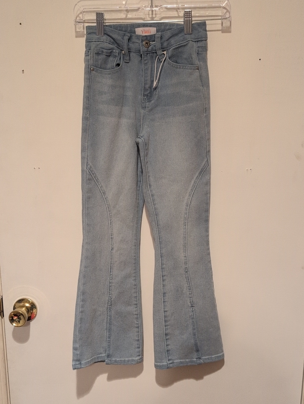 YMI Light Blue Flared Jeans with Curved Panel Seams